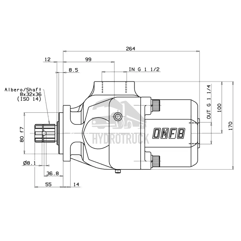 Hydraulické pístové čerpadlo OMFB 2PAK-90 obousměrné ISO 10800509025
