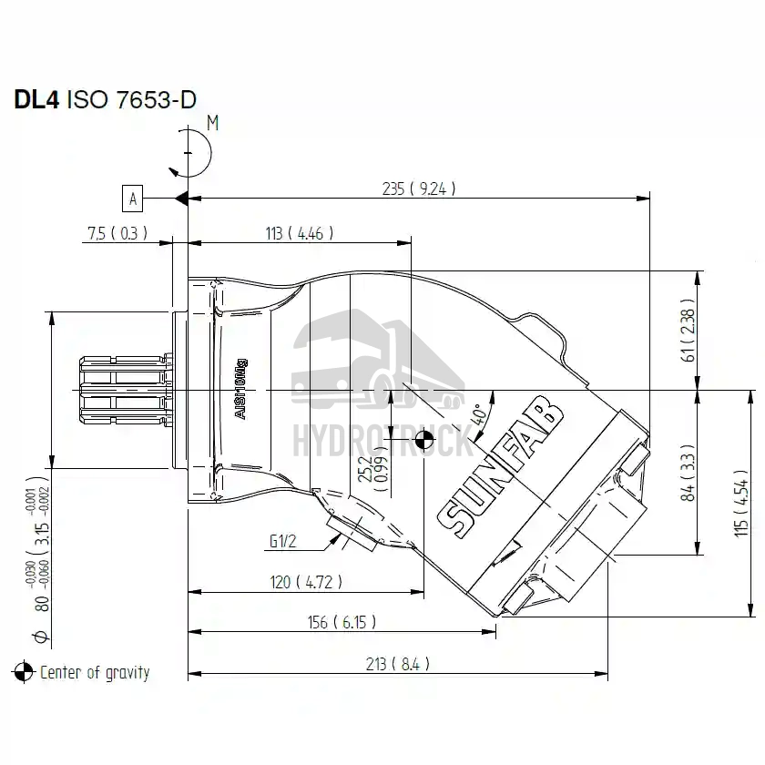 Hydraulické pístové čerpadlo Sunfab SAP-040L-N-DL4-L35-S0S-000 ISO