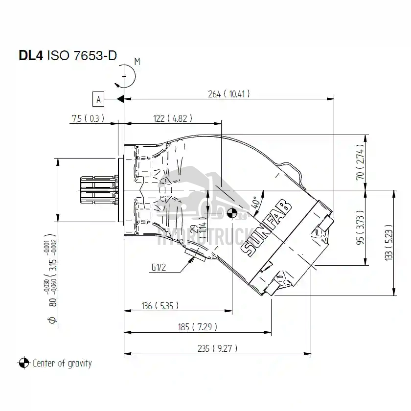 Hydraulické pístové čerpadlo Sunfab SAP-108L-N-DL4-H35-S0S-000 ISO