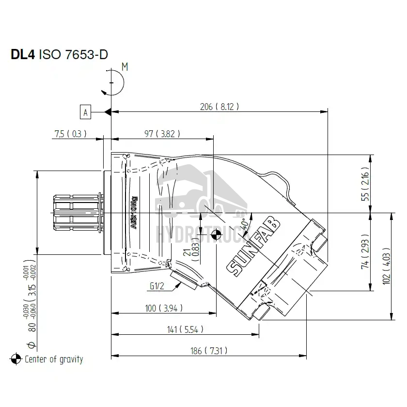 Hydraulické pístové čerpadlo Sunfab SAP-025R-N-DL4-L35-S0S-000 ISO