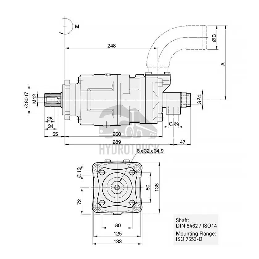 Hydraulické pístové čerpadlo Sunfab Dual Flow SLPD-35/35W-N-DL4-L35-S4S-0 ISO