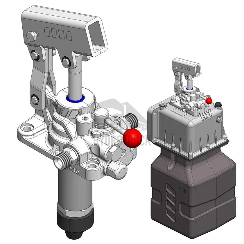 Ruční hydraulická pumpa OMFB FULCRO 25 PMI+VS s rozvaděčem a pojistným ventilem s nádrží 10L 10601100066